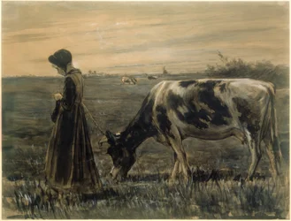Niña con vaca